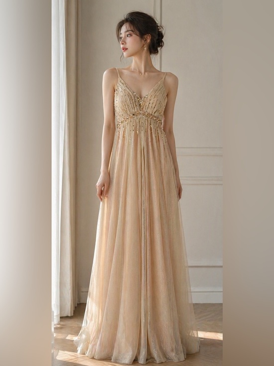 Dresses & Skirts - ⚡️Clearance | Final Sale ⚡️ 
Champagne Gold Sequin Prom dress
